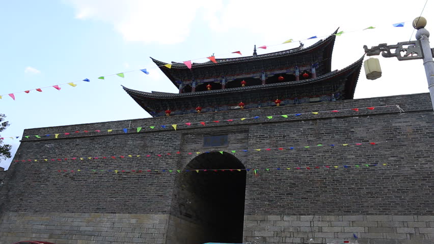 The West Gate in Dali old town,Dali City,Yunnan Province,China,May 2016,The Dali old town is one of the most popular tourist destinations in Yunnan, 