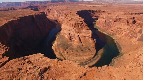 Aerial shot of Grand Canyon, Horseshoe Bend and Colorado river - Arizona, United States, 2016.