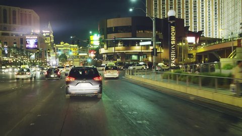 LAS VEGAS, UNITED STATES - OCTOBER 07, 2014: POV View Driving on Las Vegas Blvd