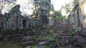 Cambodia - Nov 10: 4K UHD video of Banteay kdei temple, Angkor, Siem Reap, Cambodia. November 10, 2015