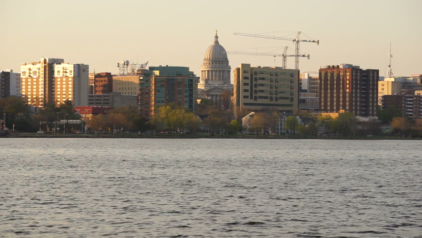 Downtown Urban Skyline Madison Wisconsin Capital City Lake Monona