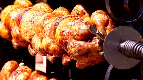 Rotisserie Chicken grill rotating