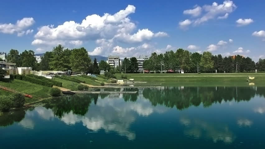 Clouds over Lake Time Lapse, full HD video
