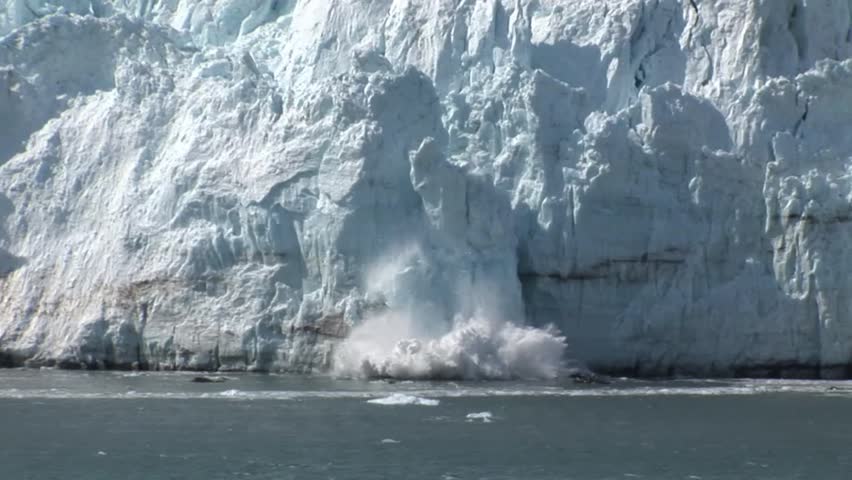 Ice Falling off a Glacier Royalty-Free Stock Footage #16509277