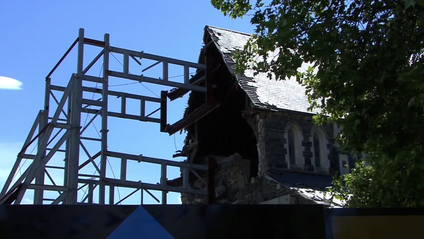 Destroyed Church in Christchurch New Zealand