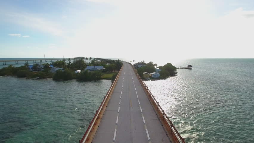 Aerial drone video Pigeon Key Marathon FL USA