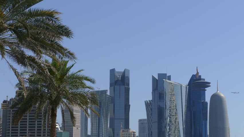Close up from Doha Qatar skyline