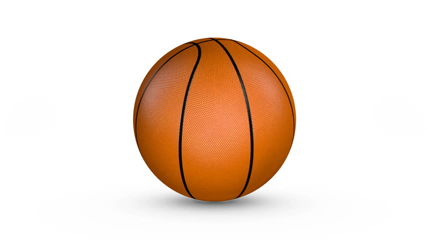 basketball spinning on white background