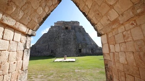 MEXICO - YUCATAN - UXMAL - NOV 2015 - One of the famous Mayan pyramids at Uxmal. 
