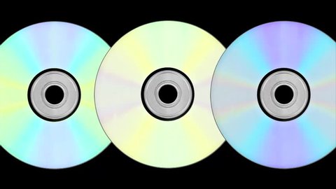 Discs CD / DVD rotates on the black background