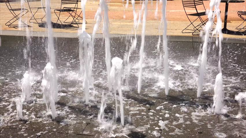 Water fountain and San Fernando Cathedral in San Antonio, Texas