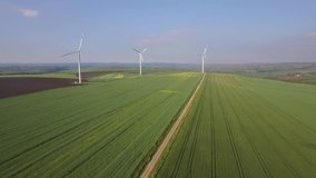 wind mills aerial video