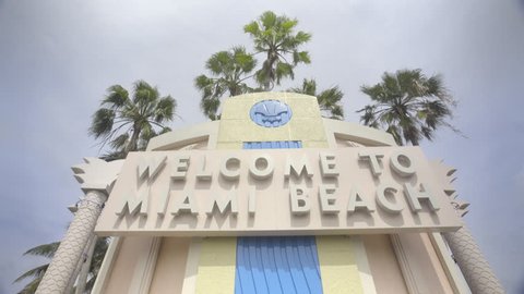Miami Beach Sign in South Beach Miami FL