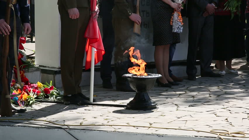 The eternal flame at the celebration of Victory Day