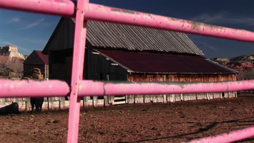 Jib up of a ranch barn in rural Utah.