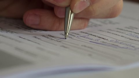 Documents signing close up, detail, signature, notary, lawyer, businessman, sale, deal, contract