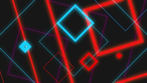 4k Glow Square Abstract Background Animation Seamless Loop. Video stock