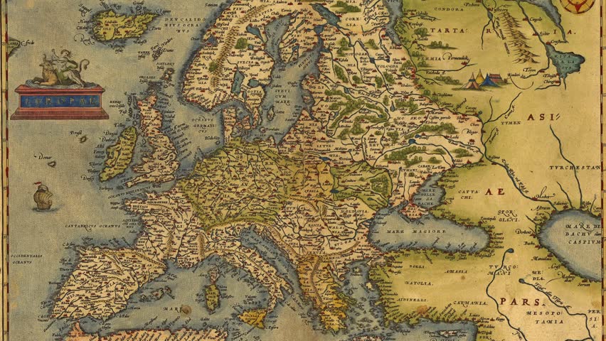 Zoom And Pan On Antique Map Of Europe By Abraham Ortelius