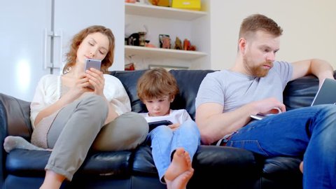 family uses gadgets and does not communicate