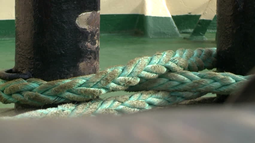 Cable is tied to the bollard