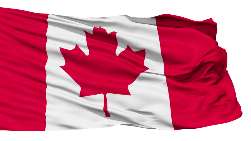 Fluttering Flag Of Canada, also known as The Maple Leaf, with a central stylised