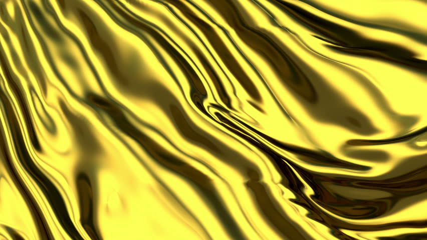 Background of rich luxurious shiny rippled gold fabric.