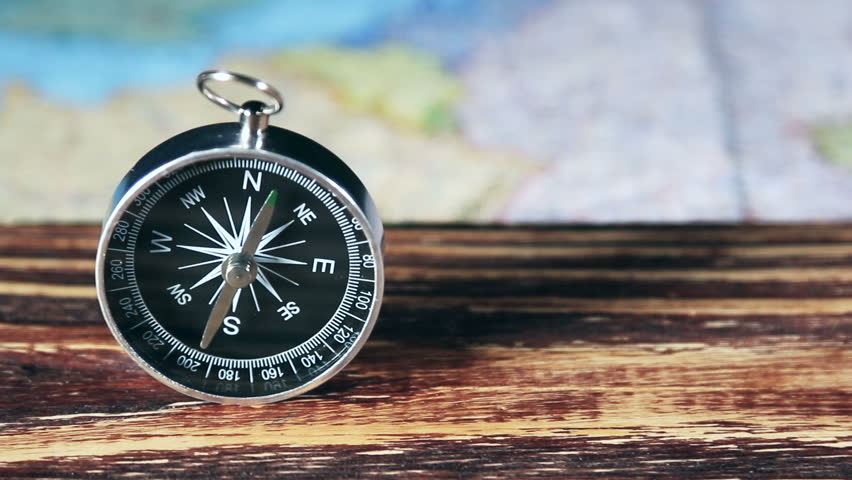 antique compass on vintage world map Stock Footage Video (100% Royalty ...