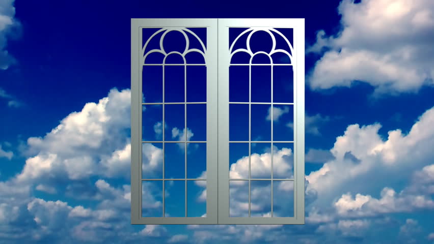 window opens to clouds 
