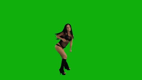 Beautiful Young Girl Dancing Against Stock Footage Video 100 - roblox green screen girl