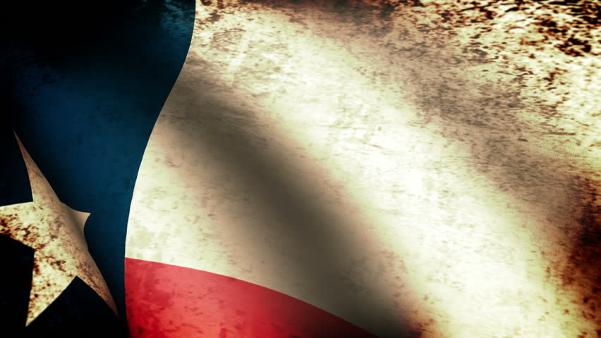 Texas State Flag Waving, Grunge Stock Footage Video (100% Royalty-free