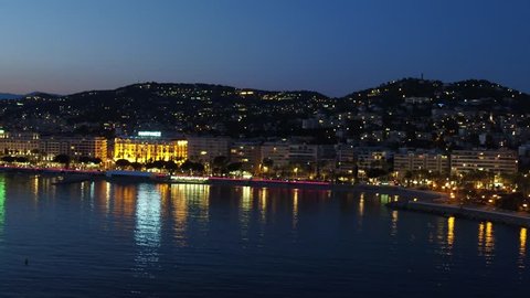 Cannes, night, Provence-Alpes-CÃ´te d'Azur, French Riviera