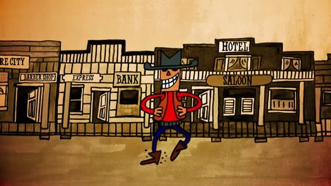 Silly dancing cowboy loop animation