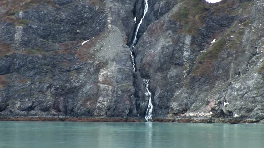 Alaska Waterfall down a cliff