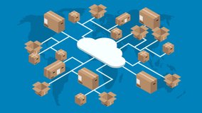 footage motion isometric delivery background. 4K video. Animation with alpha channel - Powered by Shutterstock - Get 15% off with code: PIKWIZARD15