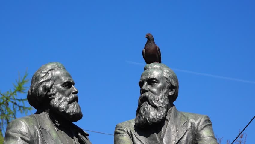 Pigeon on head of statue
