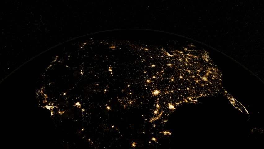 At Night Over Usa The Stock Footage Video 100 Royalty Free