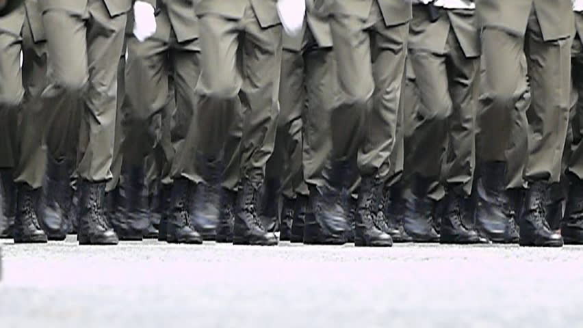 military marching boots