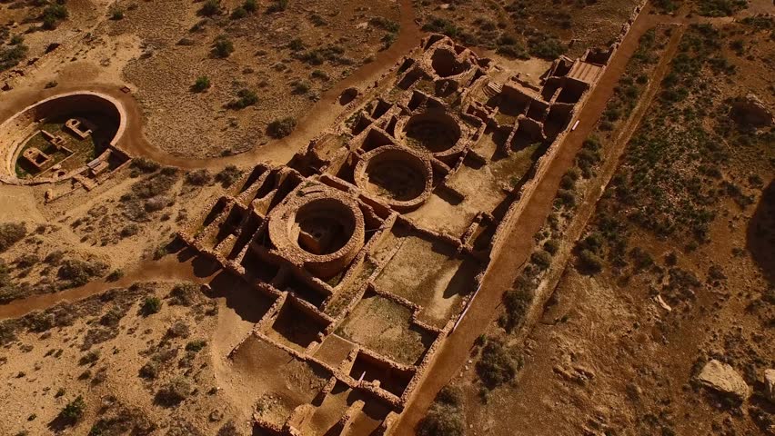 Chaco canyon ancient ruins.