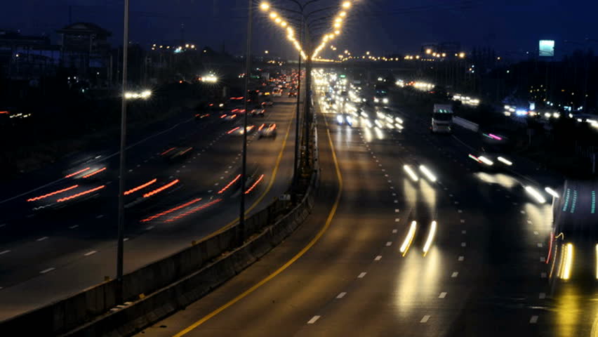 Busy Highway Time Lapse