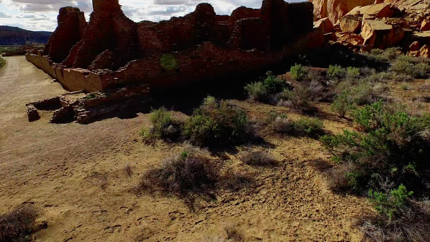 Chaco canyon ancient ruins.