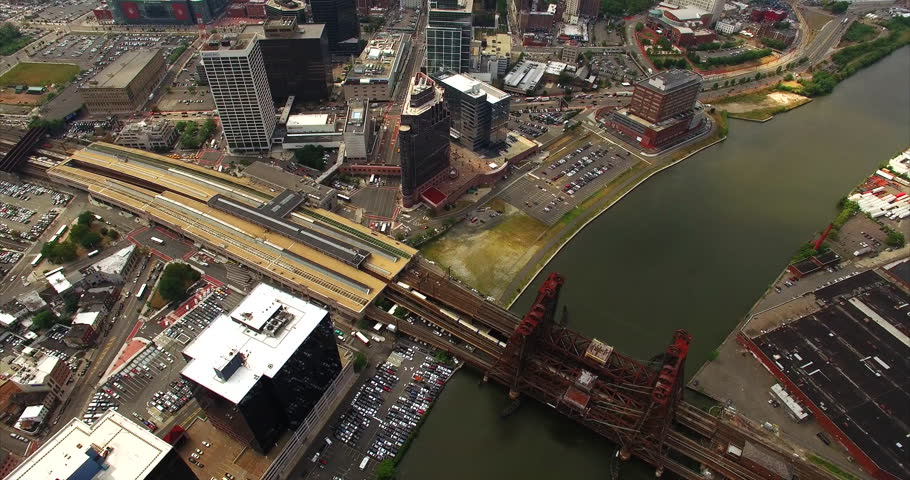 Newark New Jersey East Orange With Bridge & Traffic