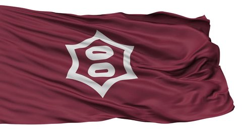 Utsunomiya Capital City Flag, Tochigi Prefecture of Japan, Isolated Realistic 3D Animation, Slow Motion, Seamless Loop - 10 Seconds Long