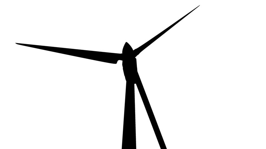 Wind Turbine Silhouette Seamless Loop Stock Footage Video (100% Royalty