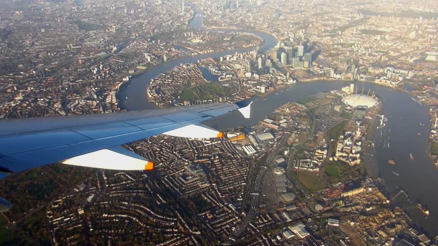 London cityscape aerial from airplane Royalty-Free Stock Footage #16731307