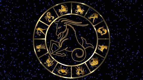 Rotating Golden Zodiac Signs On Starry Stock Footage Video (100% ...