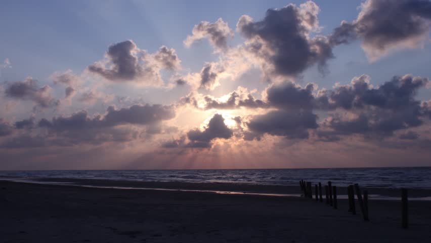Galveston sunrise beach Time-lapse