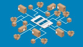 footage motion isometric delivery background. 4K video. Animation with alpha channel - Powered by Shutterstock - Get 15% off with code: PIKWIZARD15