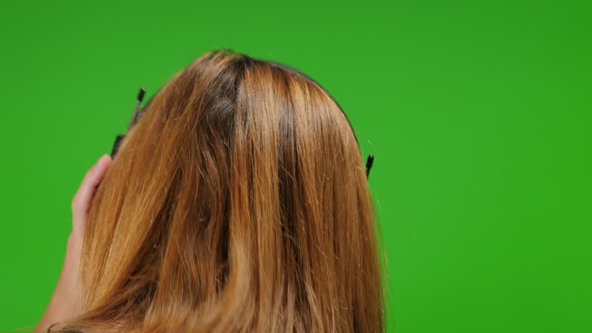 blonde wig green screen