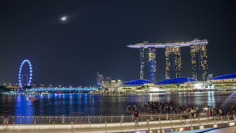 Laser Light Show Timelapse in Marina Bay Singapore