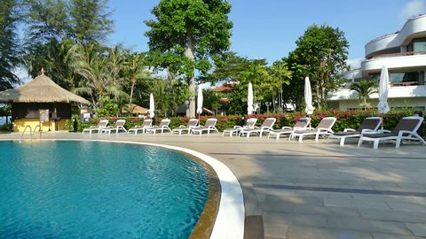 Outdoor swimming pool in hotel resort